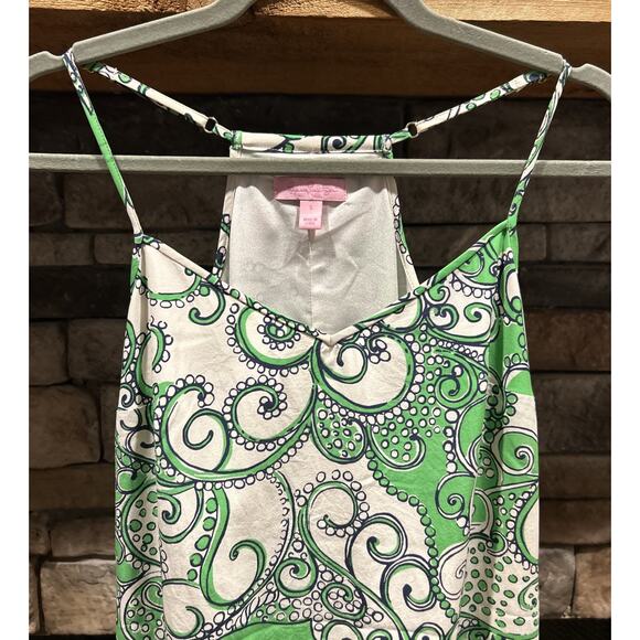 Womens LILLY PULITZER Go Go Green Silk Dust Shape Up Ship Out Dress Size S *C1 - Picture 2 of 5
